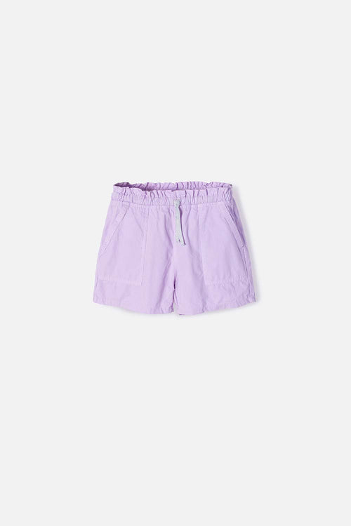 GIRL'S PURPLE DRAWSTRING MIC SHORTS