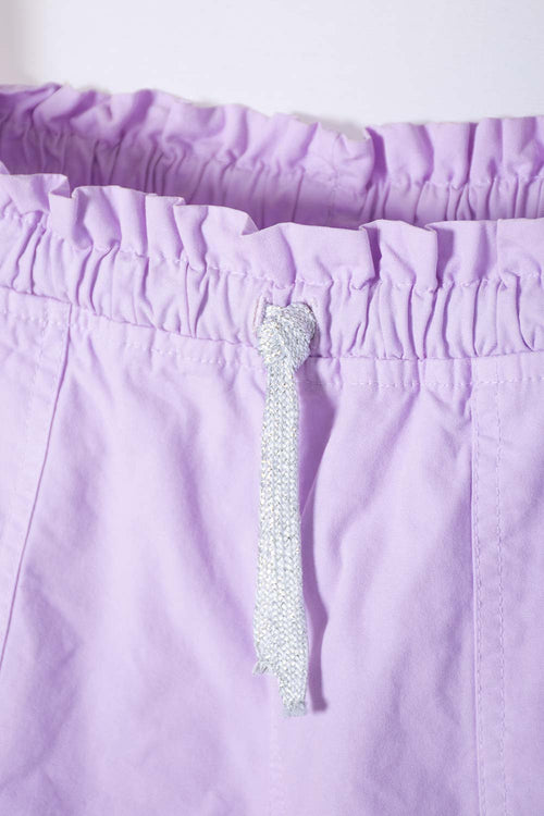 GIRL'S PURPLE DRAWSTRING MIC SHORTS