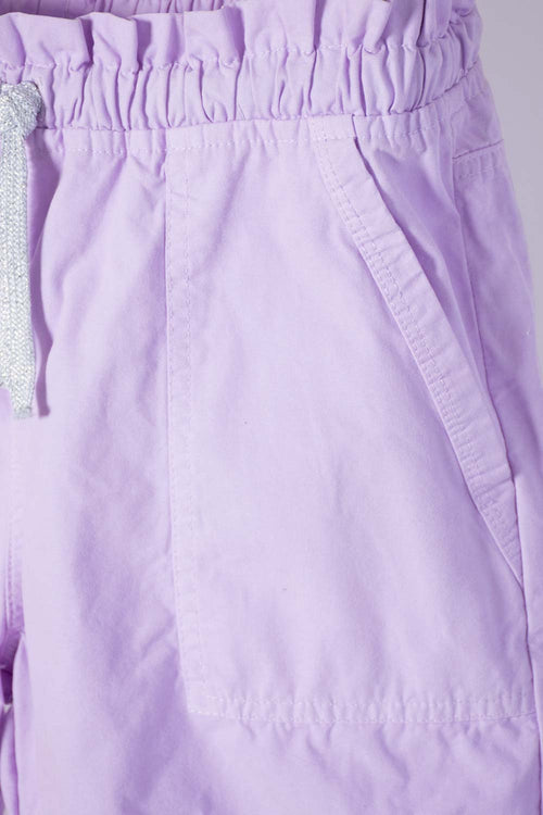 GIRL'S PURPLE DRAWSTRING MIC SHORTS