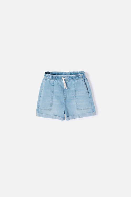 GIRLS' BLUE DRAWSTRING SHORTS