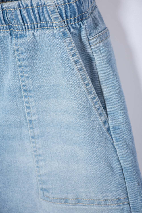 GIRLS' BLUE DRAWSTRING SHORTS