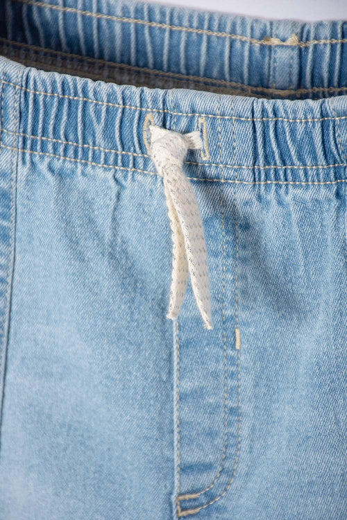 GIRLS' BLUE DRAWSTRING SHORTS