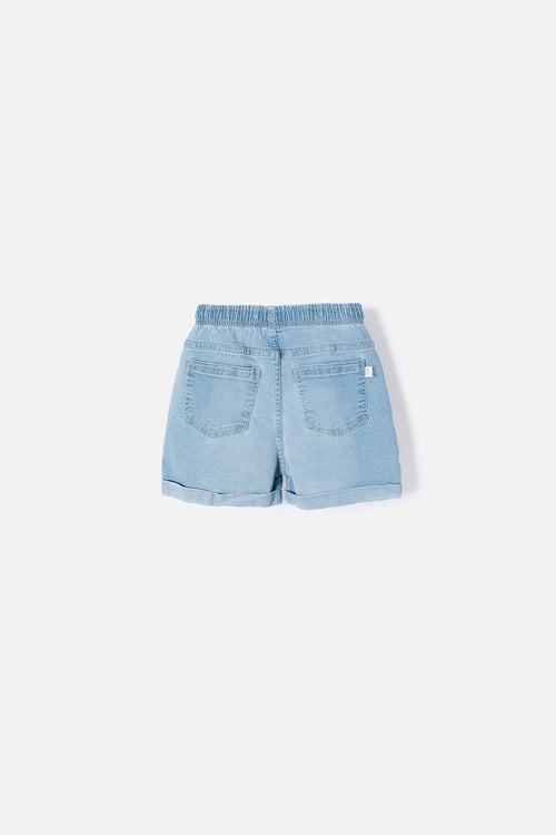 GIRLS' BLUE DRAWSTRING SHORTS