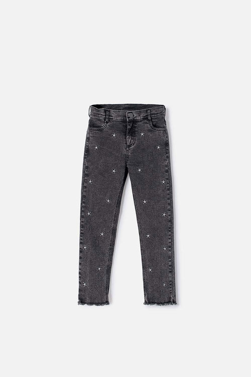 GIRL'S BLACK APPLIQUÉ JEAN