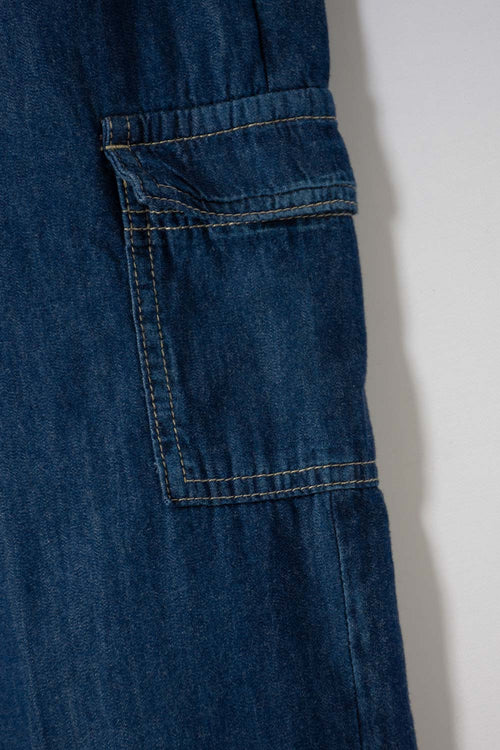 GIRL'S BLUE DRAWSTRING MIC JOGGERS