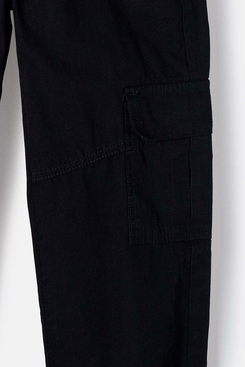 BOYS' BLACK DRAWSTRING FLEECE JOGGERS