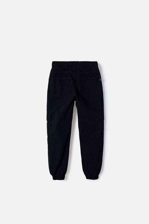BOYS' BLACK DRAWSTRING FLEECE JOGGERS