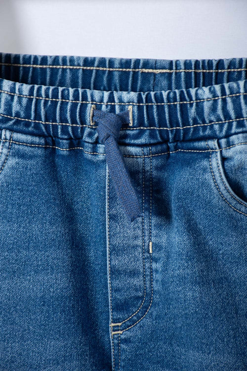 BLUE DRAWSTRING JOGGERS FOR BOYS