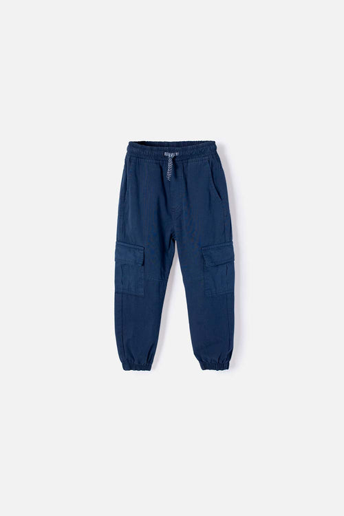 LITTLEMIC BLUE DRAWSTRING JOGGERS FOR BOYS 2T TO 5T