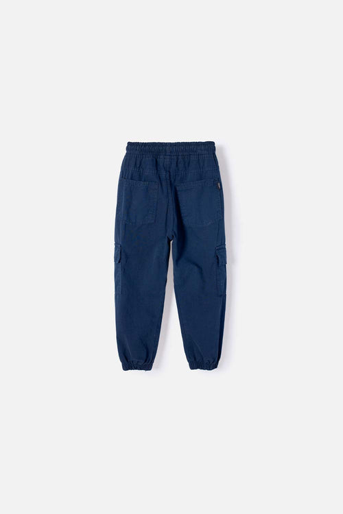 LITTLEMIC BLUE DRAWSTRING JOGGERS FOR BOYS 2T TO 5T