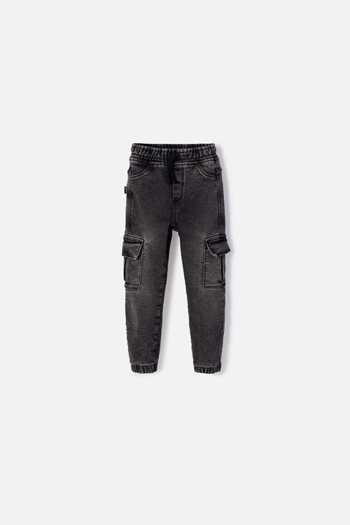 LITTLEMIC JOGGER WITH POCKETS BLACK FOR BOYS 2T TO 5T