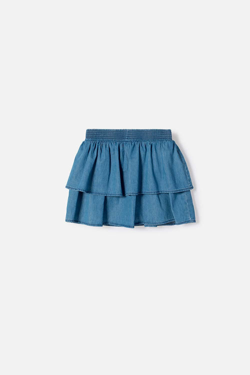 GIRL'S BLUE RUFFLE SKIRT