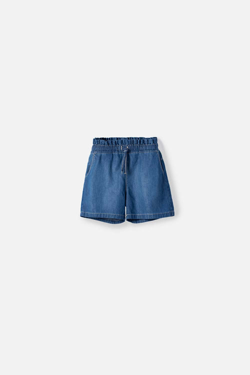 LITTLEMIC BLUE DRAWSTRING SHORTS FOR GIRLS 2T TO 5T
