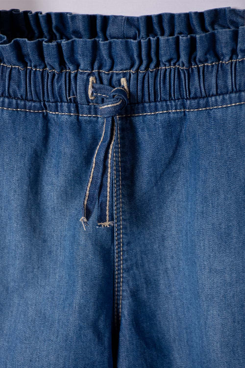LITTLEMIC BLUE DRAWSTRING SHORTS FOR GIRLS 2T TO 5T