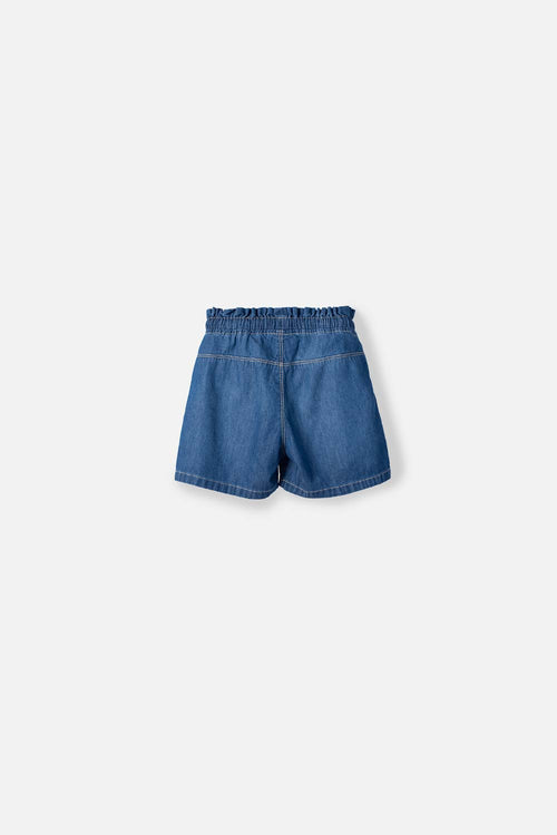 LITTLEMIC BLUE DRAWSTRING SHORTS FOR GIRLS 2T TO 5T