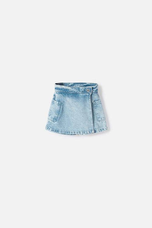 LITTLEMIC BLUE DENIM SKIRT FOR GIRLS 2T TO 5T