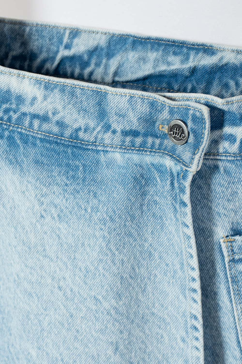 LITTLEMIC BLUE DENIM SKIRT FOR GIRLS 2T TO 5T
