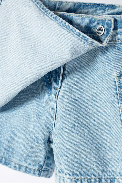 LITTLEMIC BLUE DENIM SKIRT FOR GIRLS 2T TO 5T
