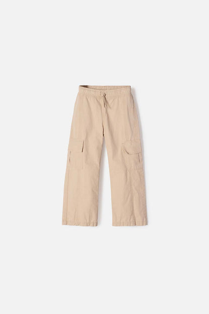 JOGGER DE LITTLEMIC CON CORDÓN CAQUI PARA NIÑA 2T A 5T