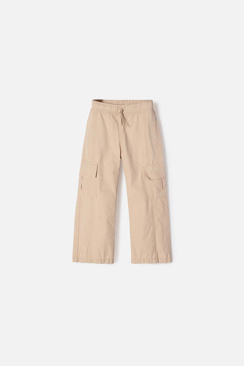 LITTLEMIC Girls' Khaki Drawstring Jogger 2T-5T