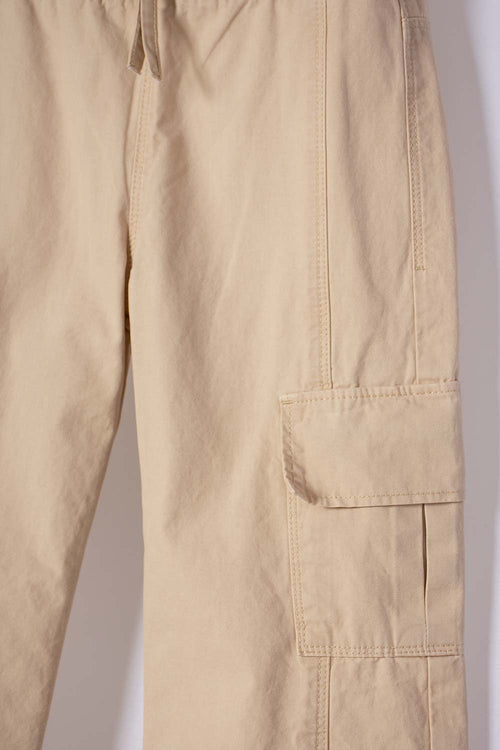 LITTLEMIC Girls' Khaki Drawstring Jogger 2T-5T