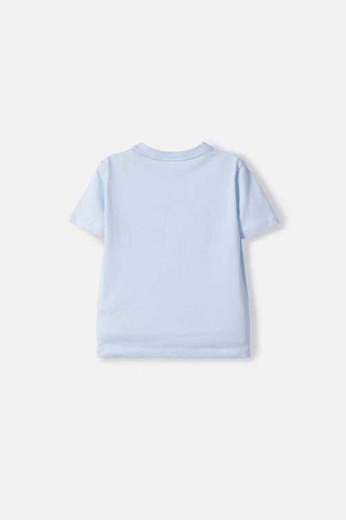 LITTLEMIC LIGHT BLUE SHORT SLEEVE T-SHIRT FOR BOYS 2T TO 5T