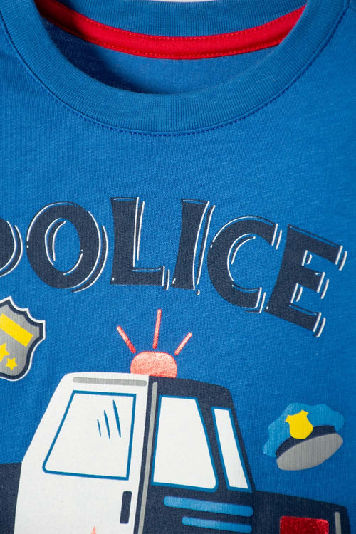 LITTLEMIC BLUE LONG SLEEVE T-SHIRT FOR BOYS 2T TO 5T
