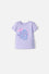 CAMISETA DE LITTLEMIC MANGA CORTA LAVANDA PARA NIÑA 2T A 5T