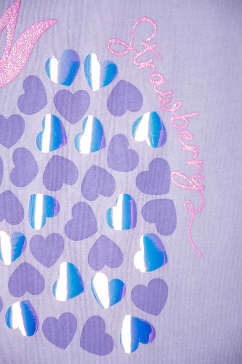 LITTLEMIC SHORT SLEEVE LAVENDER T-SHIRT FOR GIRLS 2T TO 5T