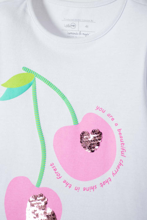 LITTLEMIC WHITE LONG-SLEEVE T-SHIRT FOR GIRLS 2T TO 5T