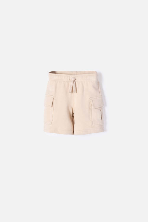 LITTLEMIC KHAKI DRAWSTRING SHORTS FOR BOYS 2T TO 5T