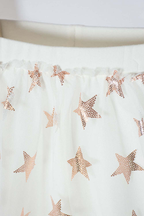 LITTLEMIC OUTFIT WITH IVORY TULLE SKIRT FOR GIRLS 2T TO 5T