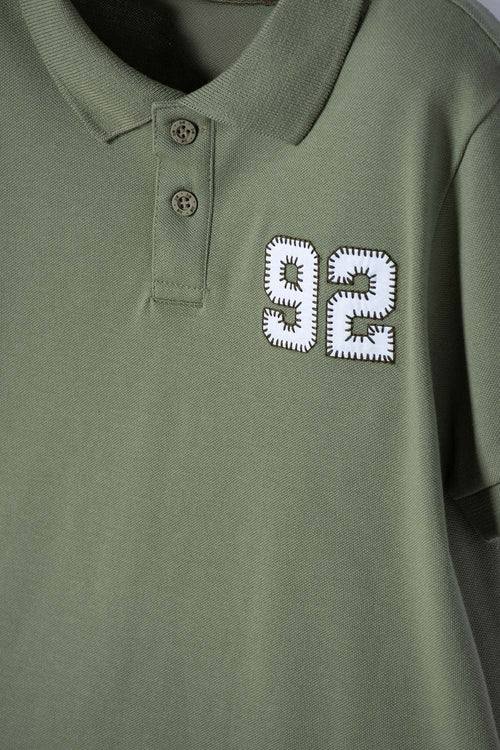 CAMISETA TIPO POLO DE MIC VERDE PARA NIÑO