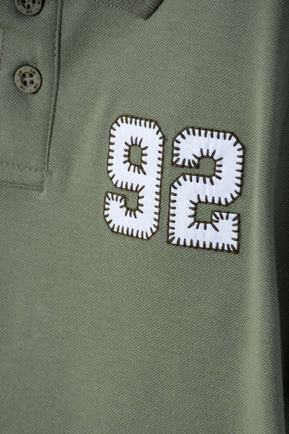 CAMISETA TIPO POLO DE MIC VERDE PARA NIÑO