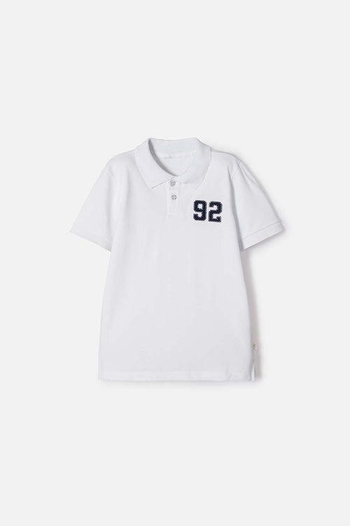 CAMISETA TIPO POLO MIC BLANCO PARA NIÑO