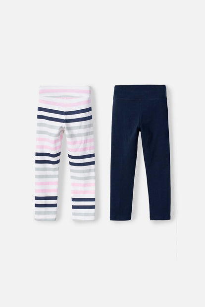 LITTLEMIC MULTICOLOR LEGGINGS 2-PACK FOR GIRLS 2T TO 5T