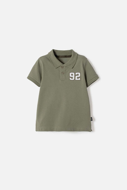 LITTLEMIC BOYS' GREEN POLO SHIRT 2T TO 5T