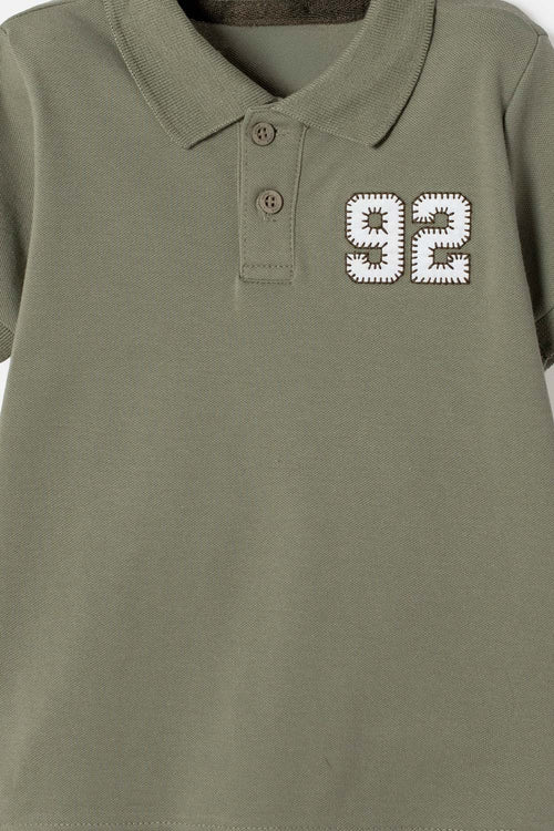 LITTLEMIC BOYS' GREEN POLO SHIRT 2T TO 5T