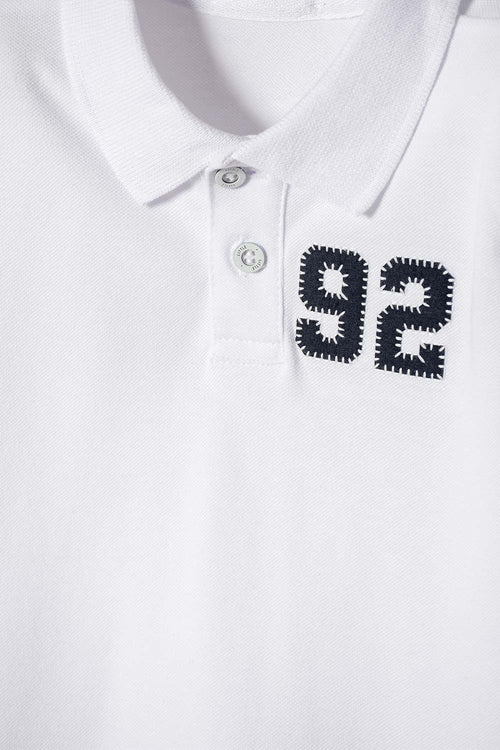 LITTLEMIC WHITE POLO SHIRT FOR BOYS 2T TO 5T