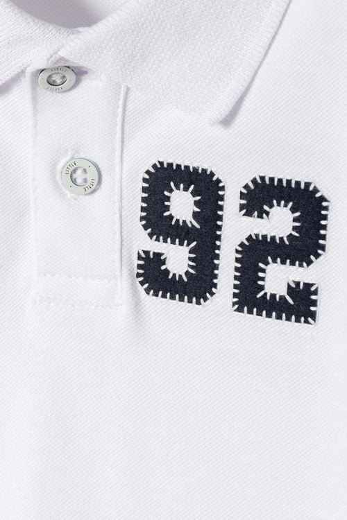 LITTLEMIC WHITE POLO SHIRT FOR BOYS 2T TO 5T