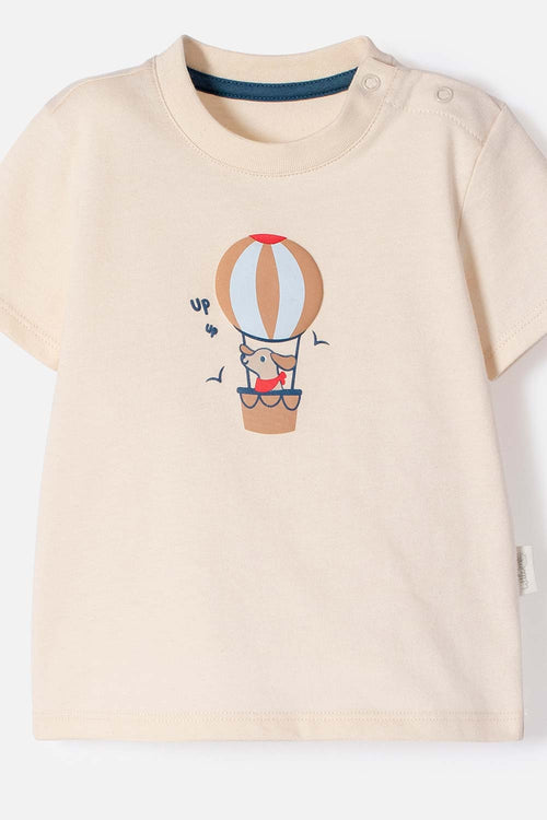 LITTLEMIC COFFEE AND TAUPE LONG PANT SET FOR BABY BOY