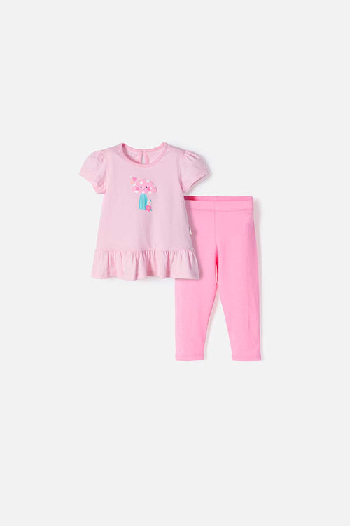 LITTLEMIC MULTICOLOR LONG PANTS SET FOR BABY GIRL