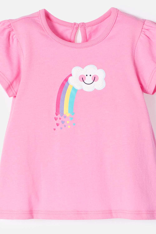 LITTLEMIC MULTICOLOR SHORT SLEEVE SET FOR BABY GIRL