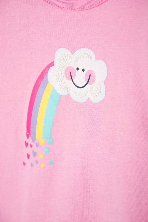 LITTLEMIC MULTICOLOR SHORT SLEEVE SET FOR BABY GIRL