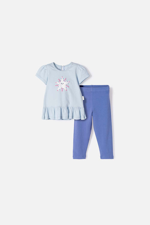 LITTLEMIC MULTICOLOR LONG PANTS SET FOR BABY GIRL