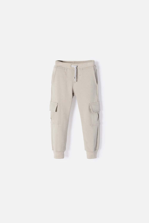 LITTLEMIC JOGGER WITH BROWN DRAWSTRING FOR BOYS 2T TO 5T