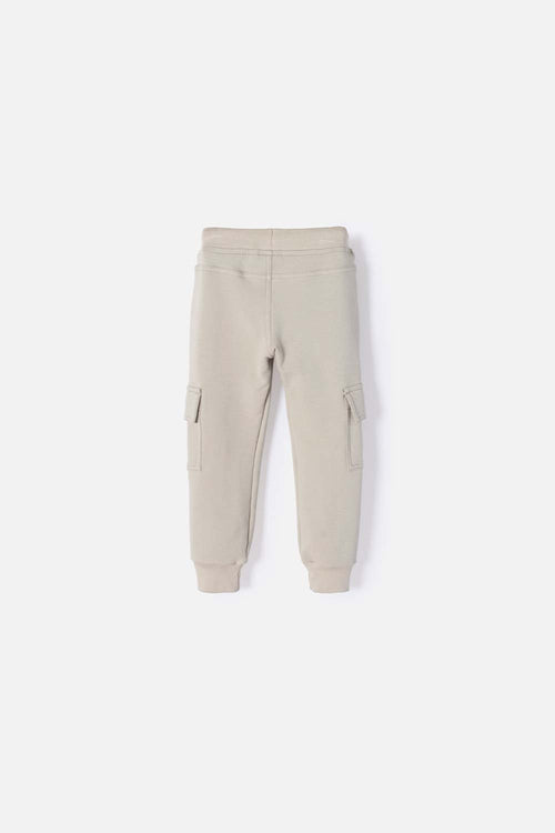 LITTLEMIC JOGGER WITH BROWN DRAWSTRING FOR BOYS 2T TO 5T