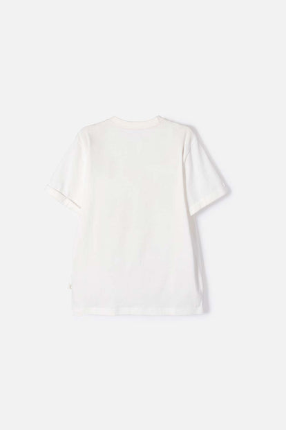 CAMISETA DE CAPIBARA MARFIL ESTAMPADA EN FRENTE PARA NIÑA