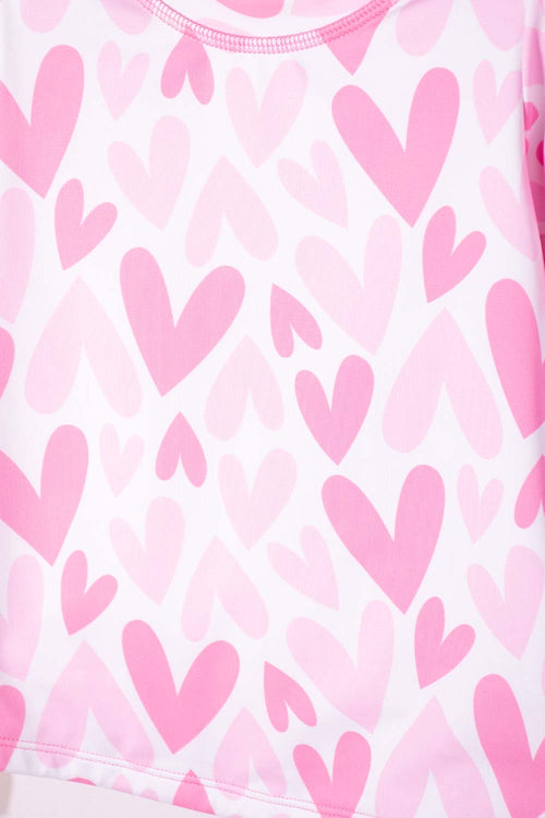 LITTLEMIC MULTICOLOR LONG SLEEVE SWIMSUIT FOR GIRLS 2T TO 5T