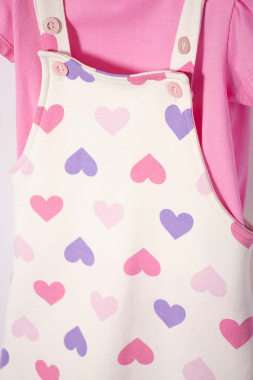LITTLEMIC MULTICOLOR OVERALL DRESS FOR GIRLS 2T TO 5T